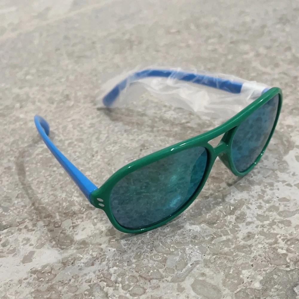 Stella McCartney Kids Reflective Sunglasses with Pouch Green Blue New w/Tag $249